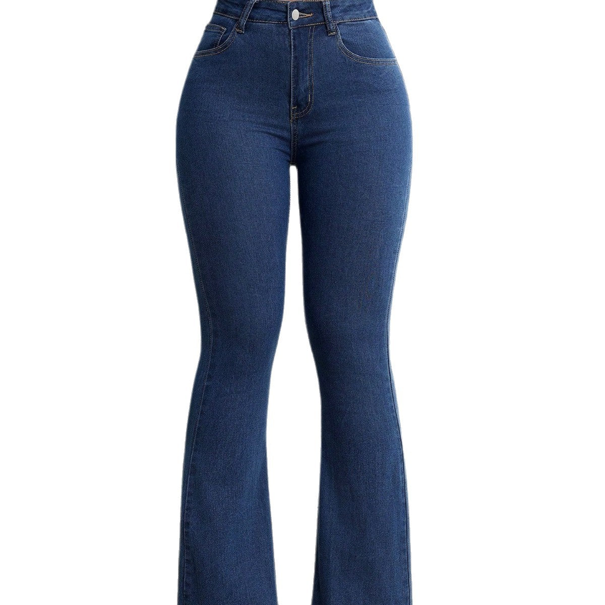 New Style All-Match Elastic High-Waist Flared Denim Jeans For European And American Girls